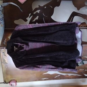 Croft and Barrow Faux Fur Vest and Cowell Neck Hi/Lo Top Both Sz L